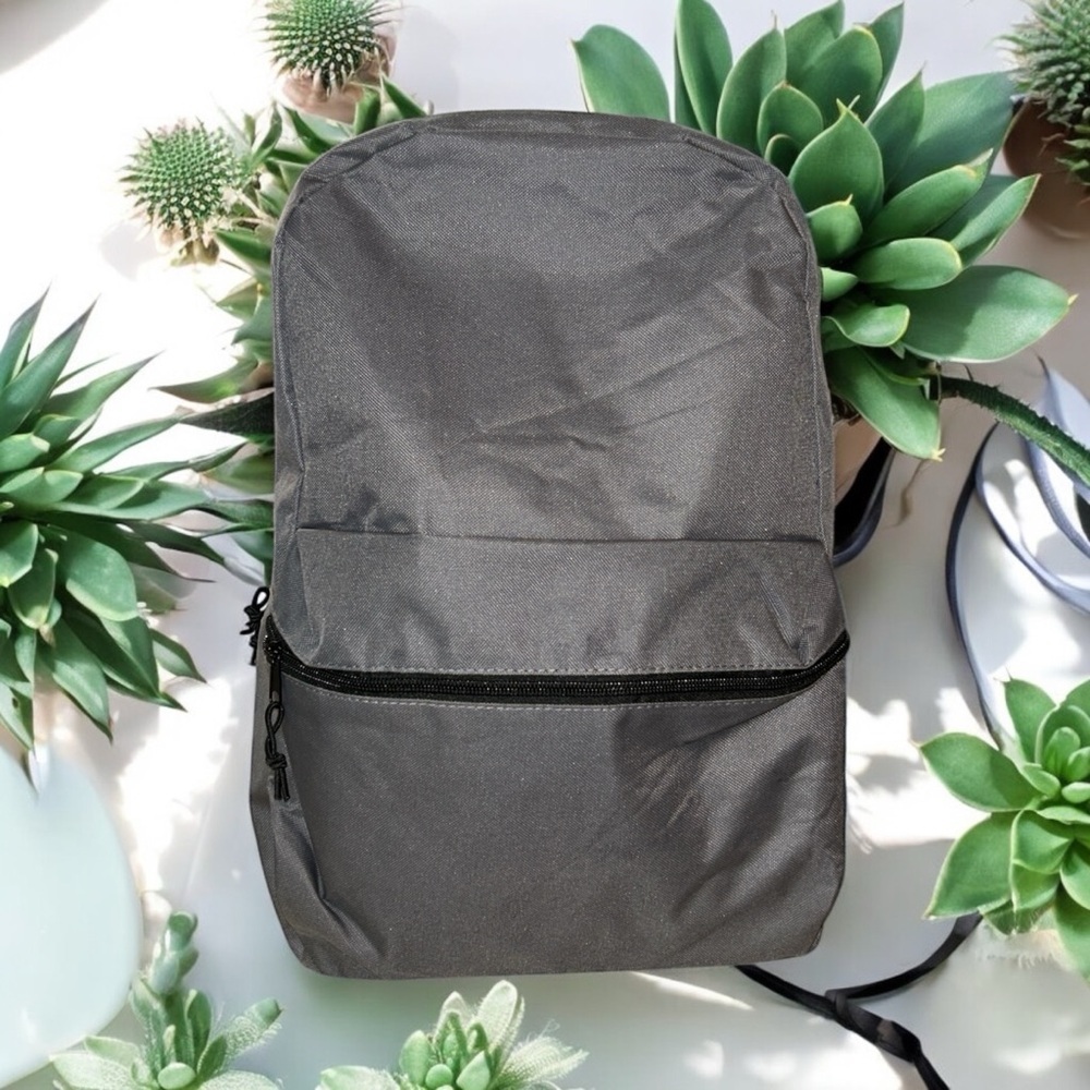 Moda West Kids 17 inch Backpack Padded Straps with Front Zipper Pocket Dark Grey